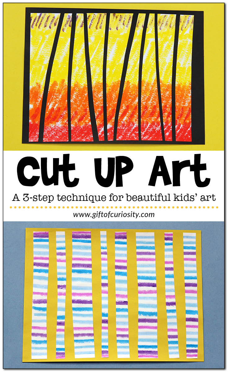 Cut Up Art: A creative twist on painting that uses several art mediums and provides a beautiful finished product. A great kids' art project! || Gift of Curiosity