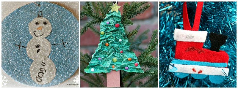 30 fun and simple Christmas ornaments that kids can make. Won't your kids love having their ornament hanging from the Christmas tree this holiday season? || Gift of Curiosity