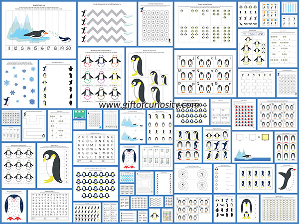 Penguin Printables Pack | Penguin learning activities | Antarctica | Polar regions || Gift of Curiosity