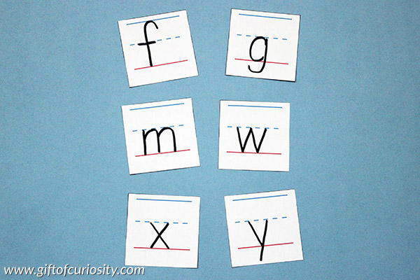 Free printable Letter Graphing activity to help children work on letter recognition, letter formation, and early math skills in the form of graphing. Two different dice options and two different letter graphing options included in the download. || Gift of Curiosity