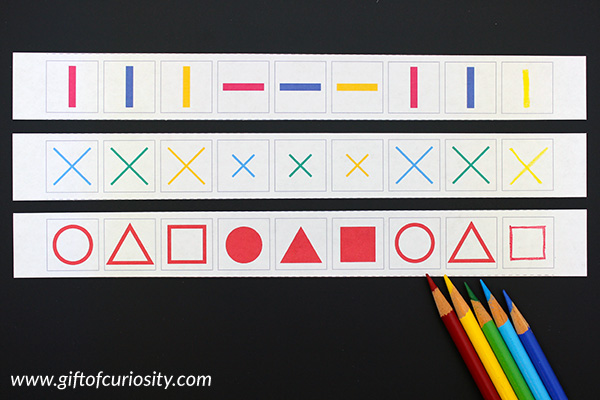 Advanced Patterns Practice | Free printable patterns activities for kids | Math patterns || Gift of Curiosity
