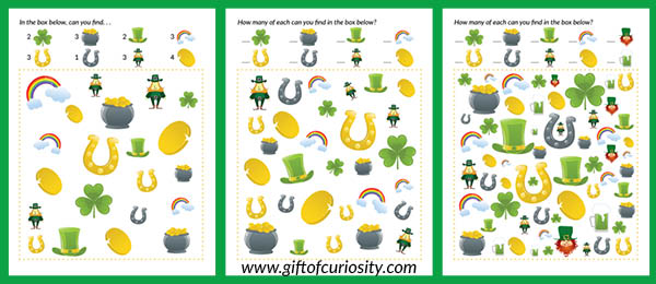 St. Patrick's Day I Spy game | free printable || Gift of Curiosity