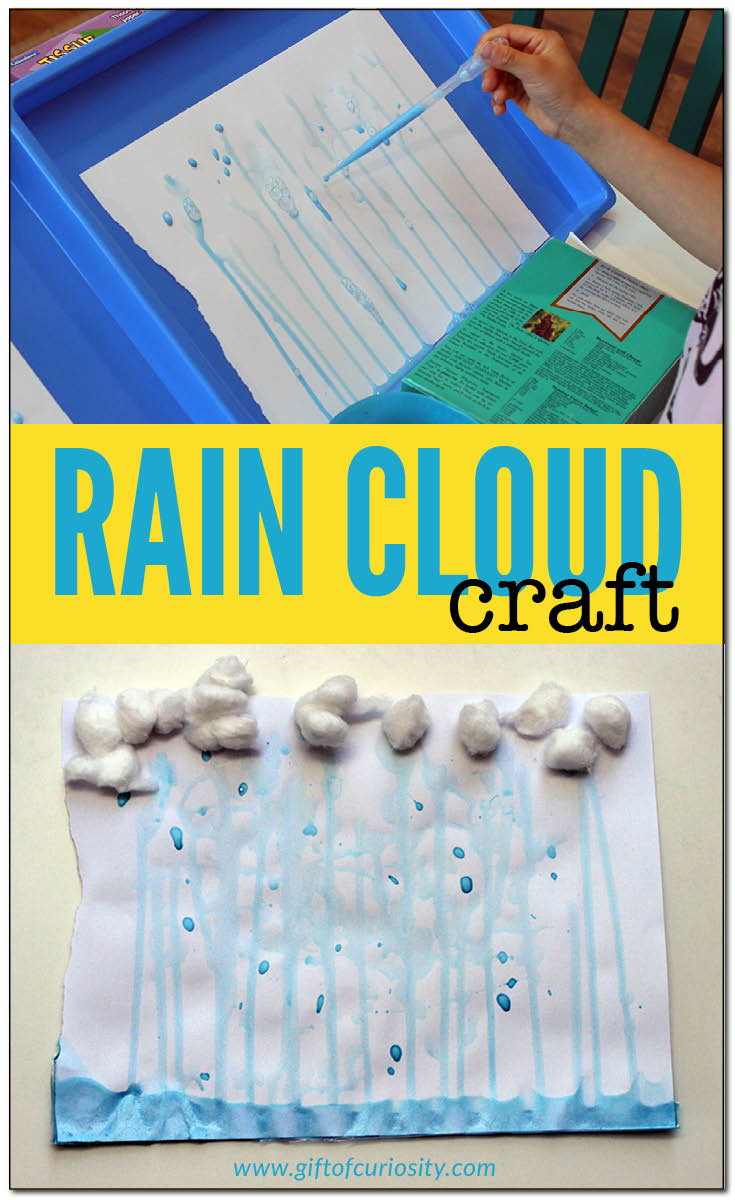 Rain cloud craft | Weather unit for kids | Weather theme for kids | Weather craft | Rain painting || Gift of Curiosity