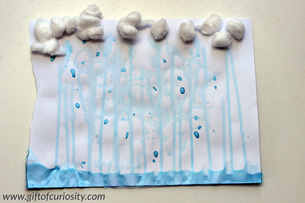 Rain cloud craft | Weather unit for kids | Weather theme for kids | Weather craft | Rain painting || Gift of Curiosity