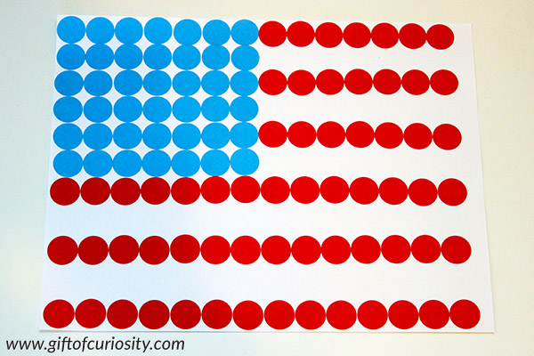 Dot sticker American flag craft for 4th of July | Fine motor flag craft for 4th of July | Independence Day || Gift of Curiosity