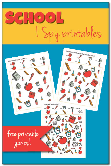 Free printable School I Spy games for kids || Gift of Curiosity
