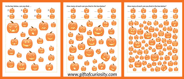 FREE Jack-o-Lantern I Spy printables for Halloween {fun and free Halloween printables} || Gift of Curiosity