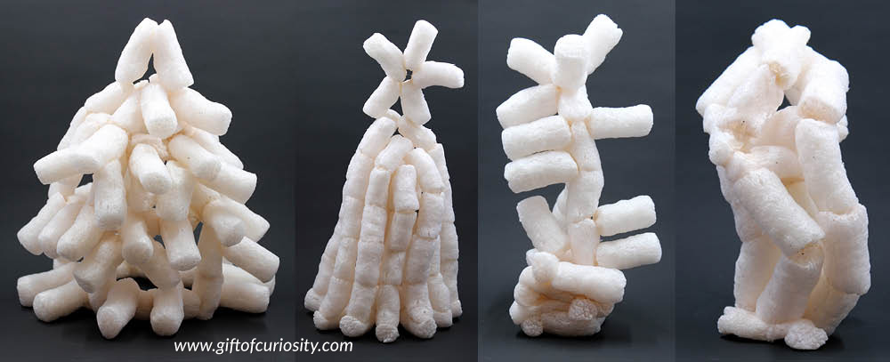 Build a Christmas tree using cornstarch blocks with this fun and easy Christmas #STEAM activity || Gift of Curiosity
