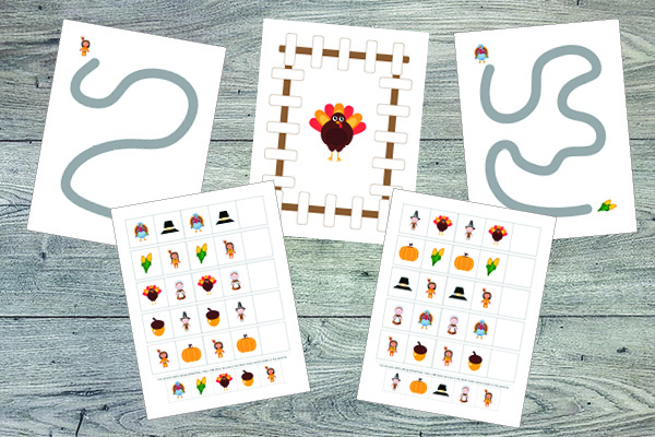 Thanksgiving Toddler Skills Pack: Fine motor and patterns || Gift of Curiosity