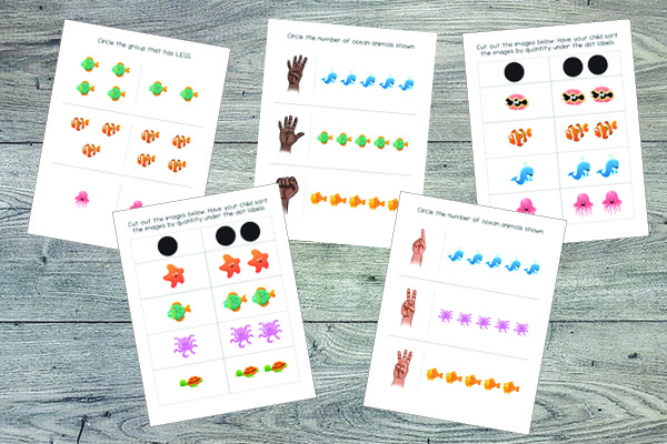 Ocean Toddler Skills Pack: numbers and early math concepts