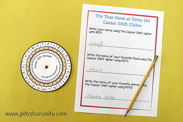 Secret codes for kids: Caesar Shift Cipher
