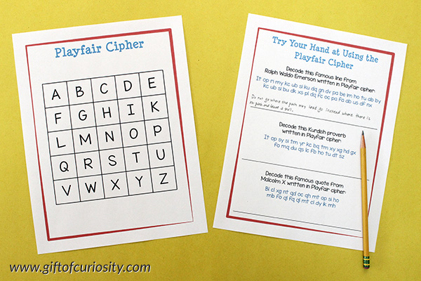 Secret codes for kids: Playfair Cipher