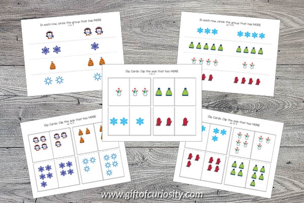 This Winter Preschool Math Pack features more than 75 pages of winter-themed math activities for children ages 2-4. These developmentally appropriate activities are aligned to preschool learning standards. Grab a copy of these easy print-and-play activities that support the development of a range of early math skills including patterns, numbers, counting, and measurement.