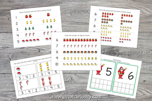 Christmas Preschool Math Pack - numbers activities