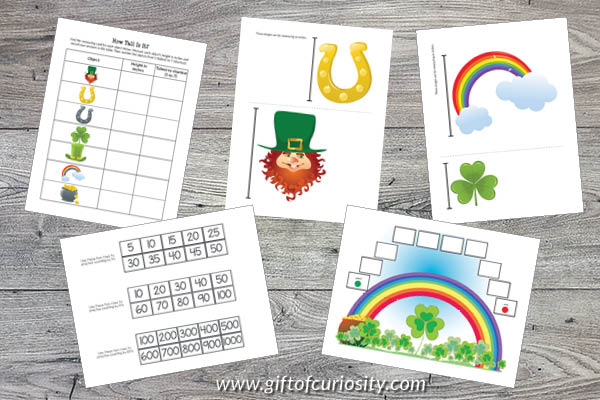 St. Patrick's Day Printables Bundle - measurement skills and skip counting