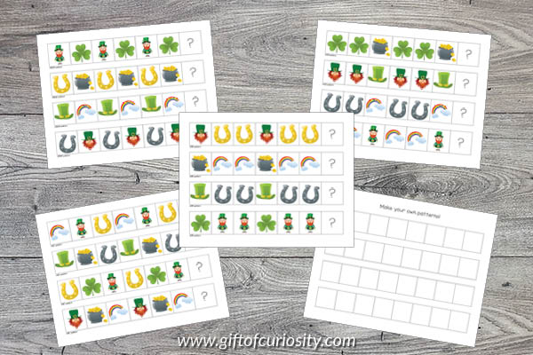 St. Patrick's Day Preschool Math Pack - patterns activities