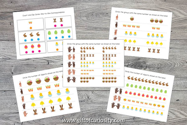 Easter Preschool Math Pack - counting activities