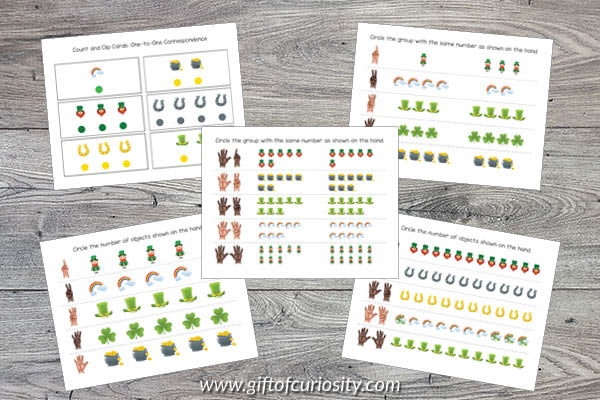 St. Patrick's Day Preschool Math Pack - counting activities