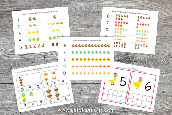 Easter Preschool Math Pack - numbers activities