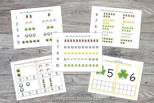 St. Patrick's Day Preschool Math Pack - numbers activities
