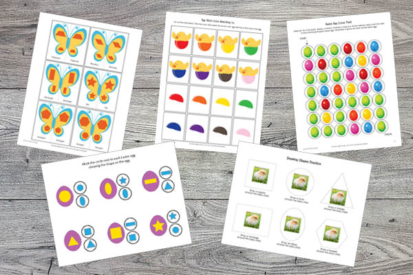 Easter Printables Bundle: shapes and colors