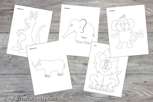 Zoo Animals Toddler Skills Pack - coloring pages