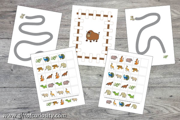 Zoo Animals Toddler Skills Pack - fine motor skills and patterns
