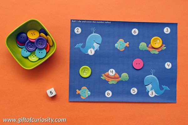 Ocean Animals Roll & Cover Math Games