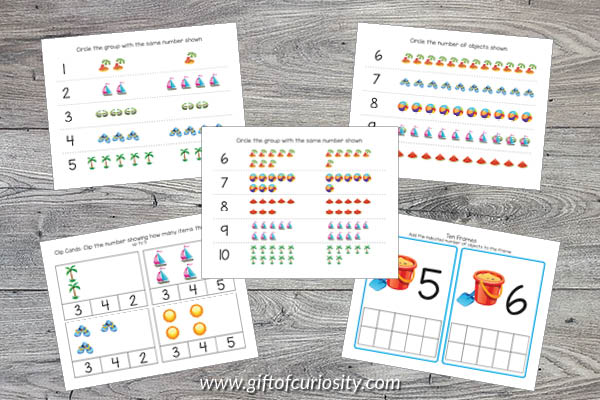 Summer Preschool Math Pack: Numbers Activities