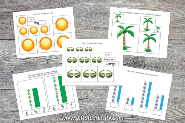 Summer Preschool Math Pack: Size and Measurement Activities