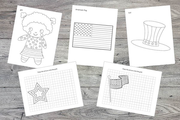 4th of July Printables Bundle - drawing and coloring
