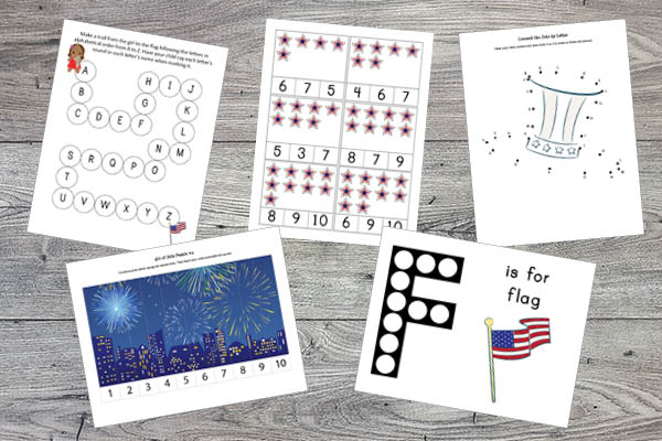 4th of July Printables Bundle - numbers and letters