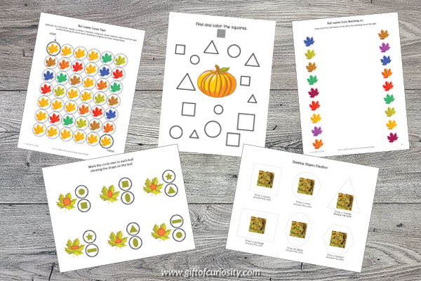 Fall Printables Bundle - shapes and colors