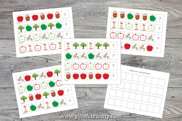 Apple Preschool Math Pack - Patterns