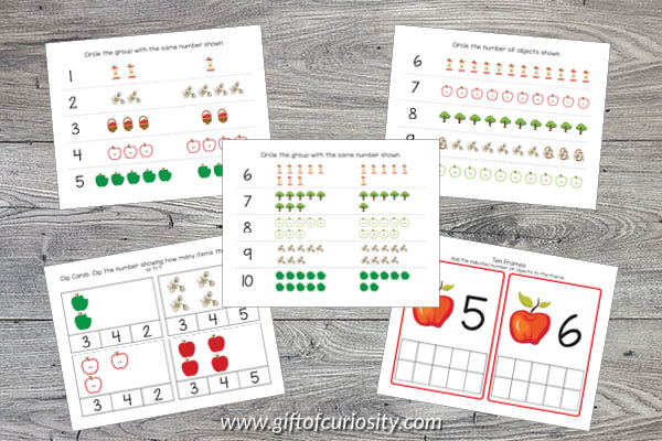Apple Preschool Math Pack - Numbers