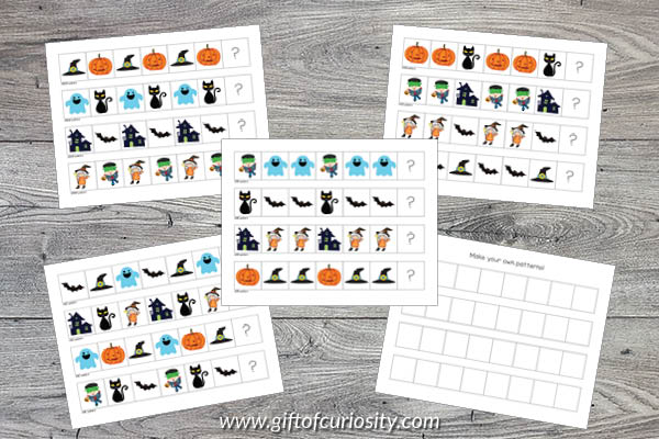 Halloween Preschool Math Pack - patterns activities