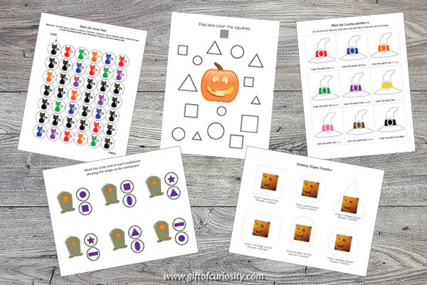 Halloween Printables Bundle - shapes and colors activities