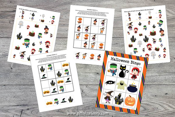 Halloween Printables Bundle - critical thinking and cognitive skills activities with fun games