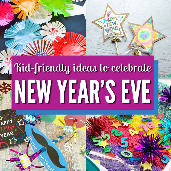 More than 30 fun and creative ideas for celebrating New Year's Eve with kids. . . from activities to crafts to printable materials. You are sure to find something your whole family will enjoy! #newyear #newyearseve #giftofcuriosity #familyfun || Gift of Curiosity