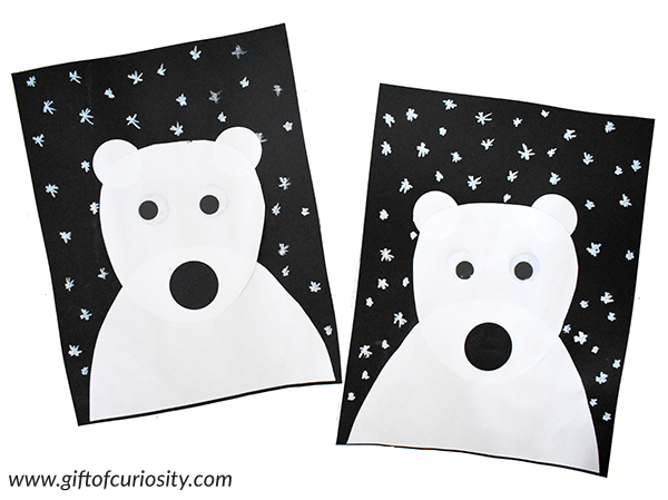 Black and white polar bear craft for kids