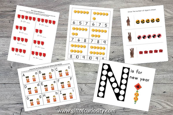 Chinese New Year Printables Bundle: letters and numbers