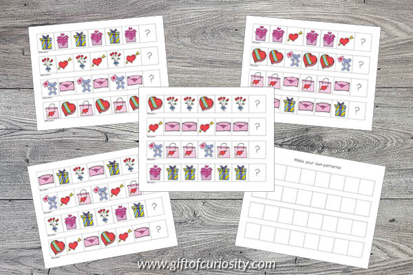 Valentine Preschool Math Pack: patterns activities