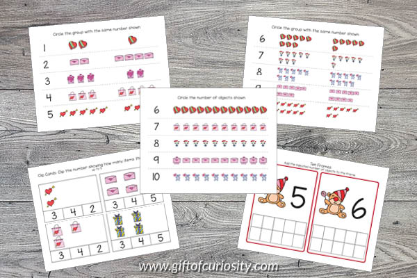 Valentine Preschool Math Pack - number activities