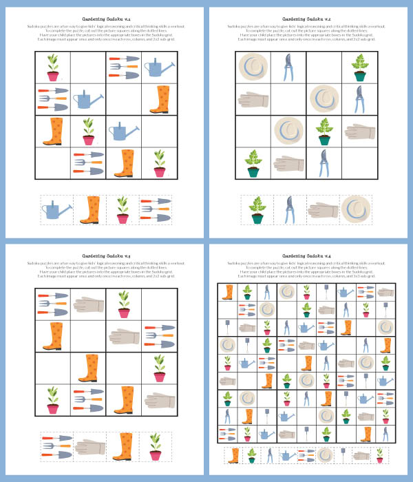 Gardening Sudoku Collage