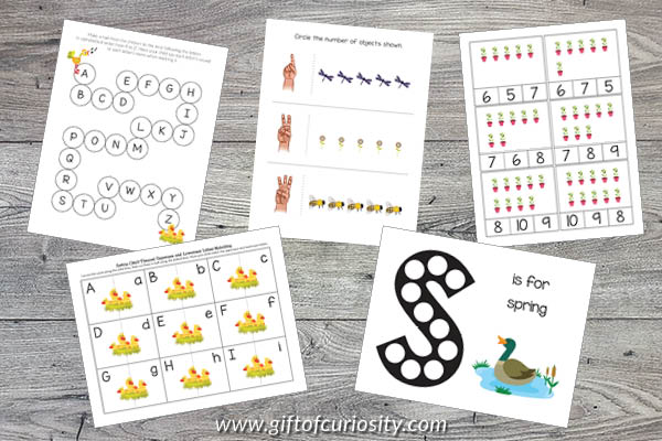 Spring Printables Bundle letter and number activities