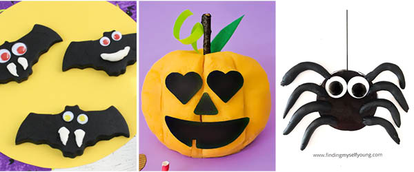 Halloween play dough ideas collage