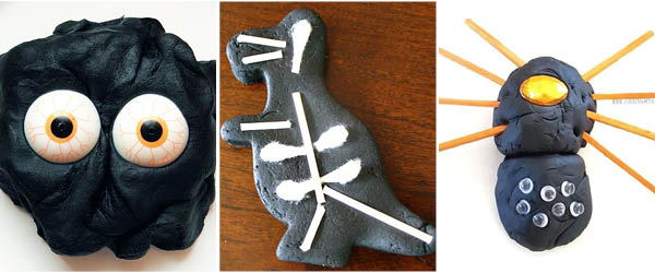 Halloween play dough ideas collage